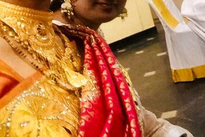 Pink N Golden Cut Work New Saree First Time Wore .