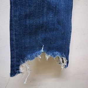 Zara Blue Denim Cropped Jeans