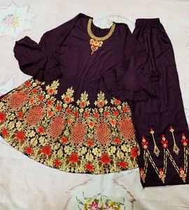 Elegant Embroidered Frock Set