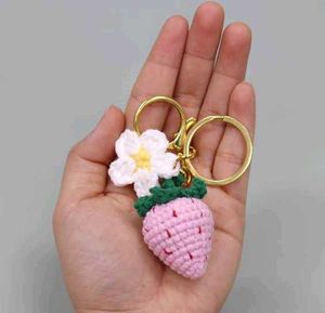 Strawberry Flower Keychain (Pink)