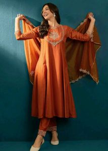 Elegant Orange Anarkali Suit
