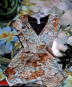 Floral Paisley Faux Wrap Top
