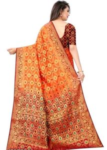 fine wear Cotton silk Multicolor sarees.