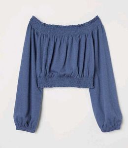 Off-the-shoulder top - Dusky blue - Ladies | H&amp;M