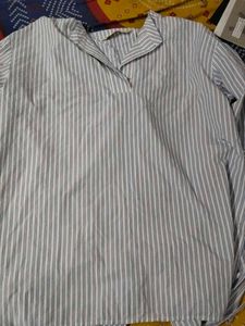 Striped Tie-Waist Shirt