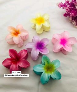 Flower Hair Claw Clips - Set of 6