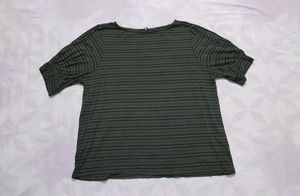 Striped Olive Green T-Shirt