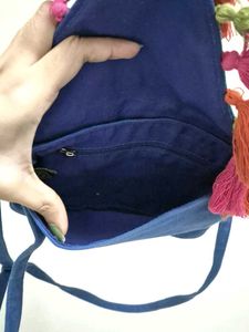 Blue Ethnic Sling Bag