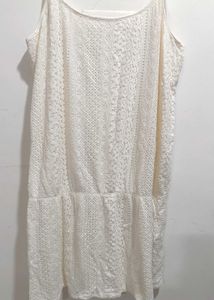 Lace White spaghetti strapy Dress