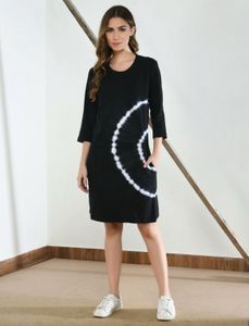 Round Neck Tie Dye Midi Dress