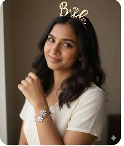 Sparkling Floral bracelet and bride to be hairband