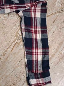 Distressed Plaid Flannel Shirt