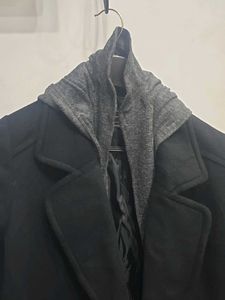 Hooded Wool Blend Peacoat