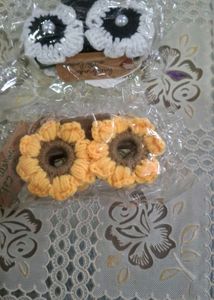 Crochet Flower Hair Ties