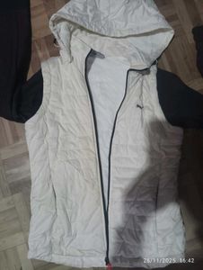 light weight grey and pure white puma hoodie