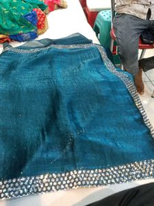 Teal & Silver Sari (Minor Issue)