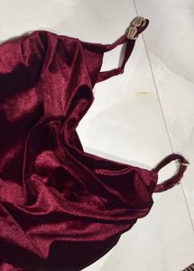 Elegant Maroon Velvet Dress