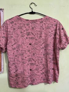Pink Graphic Print Tee
