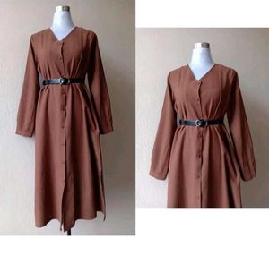 Last Call..Brown Midi Dress (Belt Not Available).