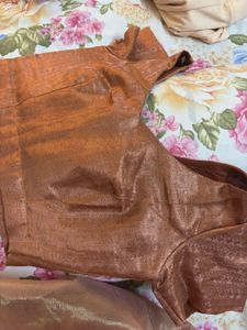 Copper Shimmer Saree With  Blouse