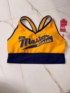 Master Denim Yellow Sports Bra
