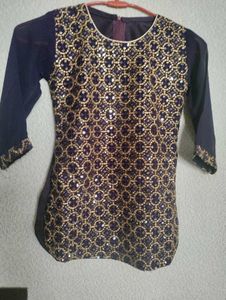 Teal &amp; Navy Blue Salwar Kameez Set