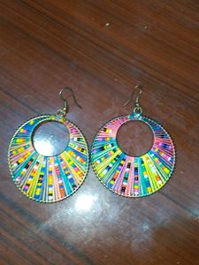 Colorful Beaded Hoop Earrings