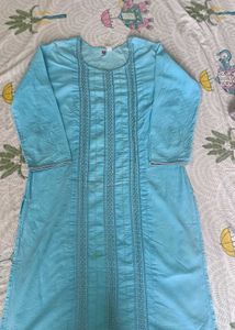 Light Blue Embroidered Tunic Top