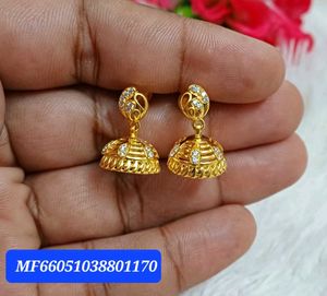 silver 92.5 Golden Jhumka Earrings
