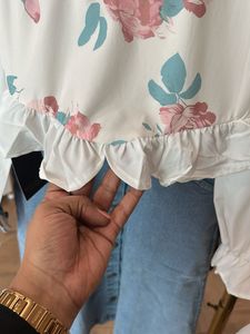 Corset Style Floral Print Top