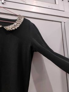 Black Dress w/ Sequin Collar