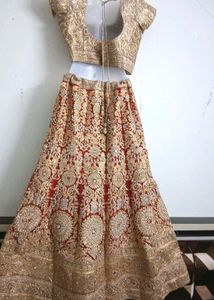Beautiful ❤️ Red And Golden Work