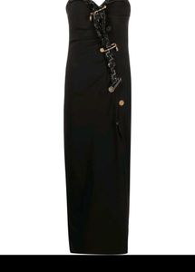 Versace Safety-Pin Greca trim dress