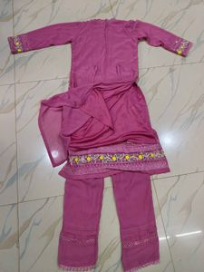Pink Lace Trim Pants