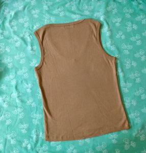 Sleeveless T Shirt For Women Brown
