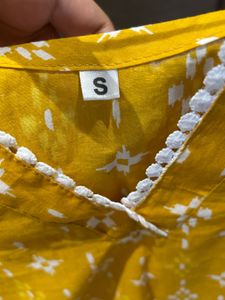 Yellow Printed Kurta
