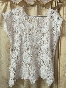 White Lace Floral Top
