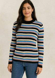 Striped Long Sleeve Crop Top