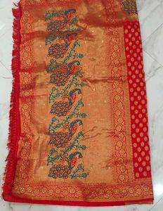 Elegant Red Banarasi Saree