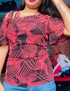 Stylist Red and Black Top ❣️