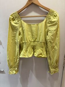 Yellow Smocked Long Sleeve Top