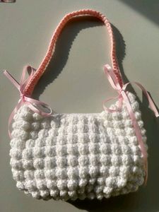 Crochet 🧶 Popcorn Bag ❤️🫶🏻