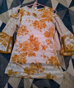 Yellow Cold Shoulder Top