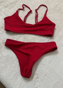 NEW Red Textured Bikini Set | M-L size