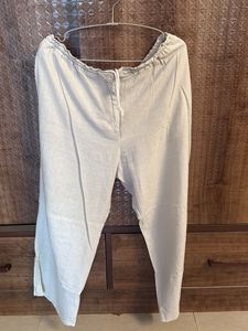 Linen Blend Drawstring Pants