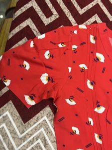 Allen Solly Brand Tomato Red Flower Printed Colour