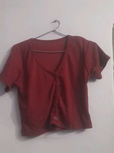 Button-Front Crop Tops
