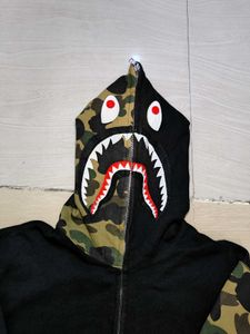 Bape camo sleeve full zip shark hoodie