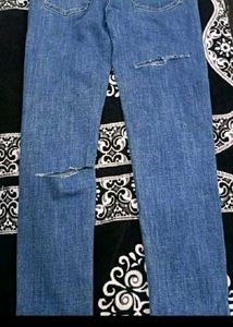 New With Tag Ripped Blue Jeans