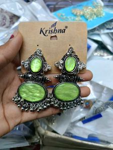 Krishna Green Earrings